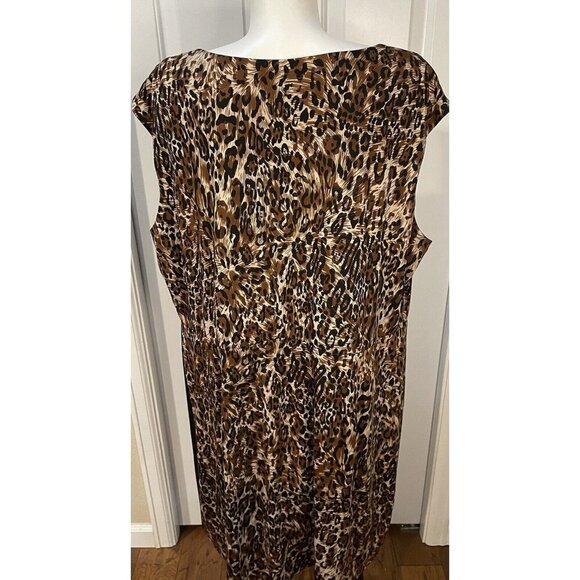 Signature Collection by Vicki Wayne Womens Dress 3X Brown Black Animal Print - Picture 5 of 7